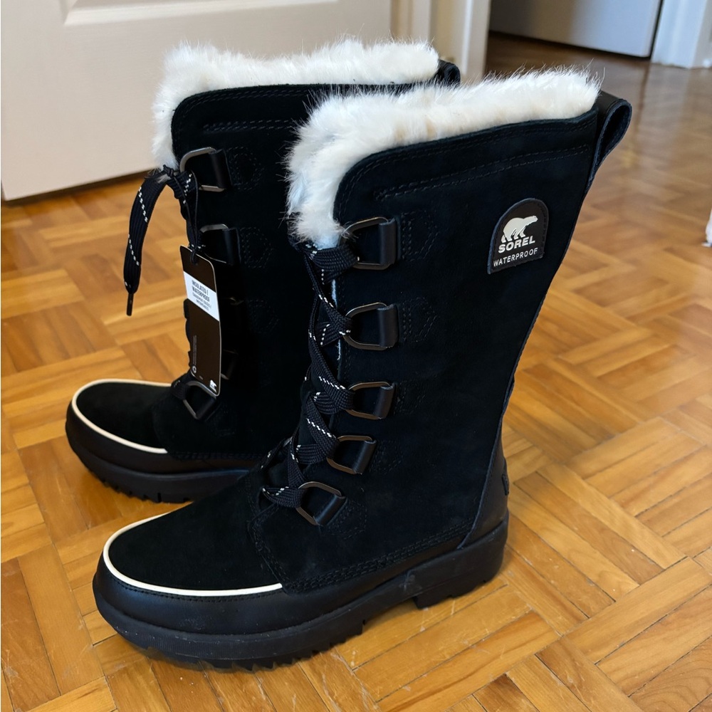 BNWT Sorel Black Leather Snow Boots - Picture 8 of 13